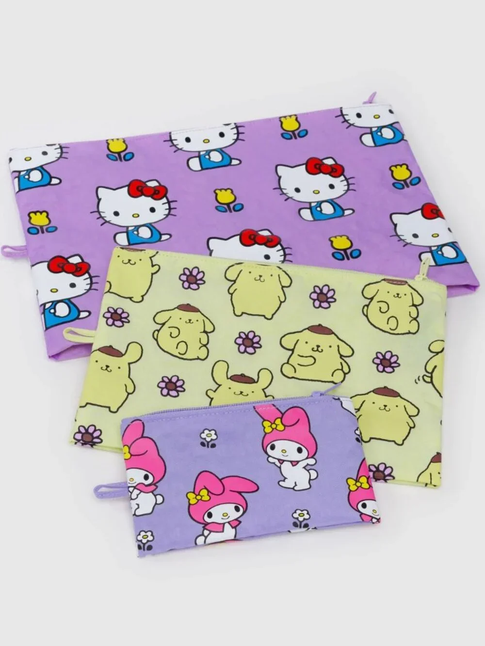 NWT Baggu Go Pouch Set - Hello Kitty & Friends Florals (My Melody, Pompompurin)